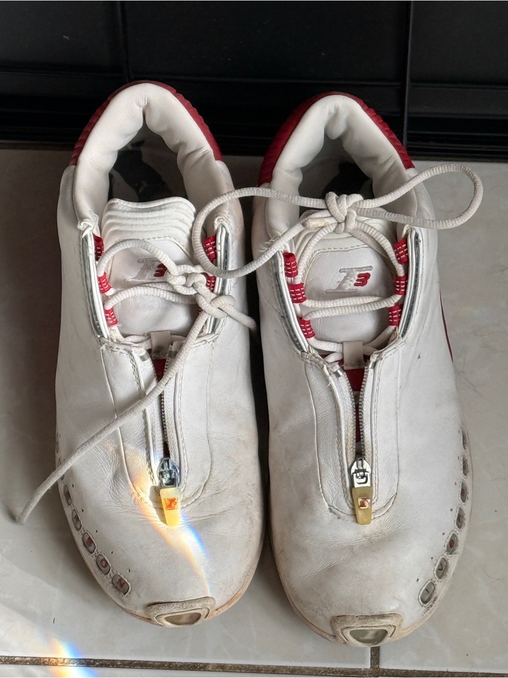 Reebok Answer IV White Red Allen Iverson I3 Zip Basketball Shoes Men’s 8